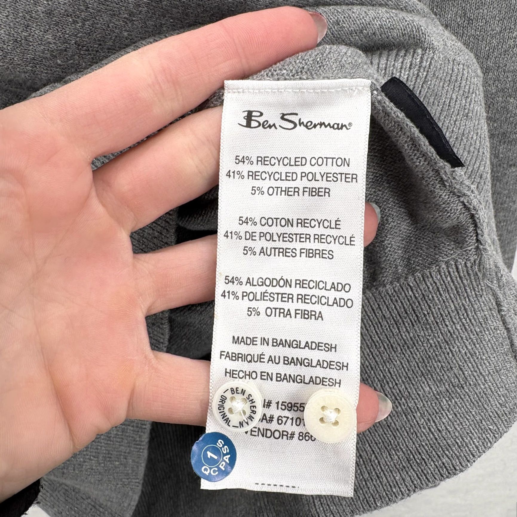 Ben Sherman Ben Sherman Sweater Mens Medium Gray Heather Knit Collared Long Sleeve Polo Size US M / EU 48-50 / 2 - 6 Thumbnail
