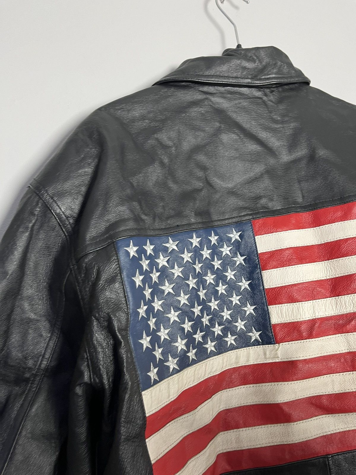 Vintage Leather Jacket Flag USA Vintage rare kanye west Size US XL / EU 56 / 4 - 7 Thumbnail