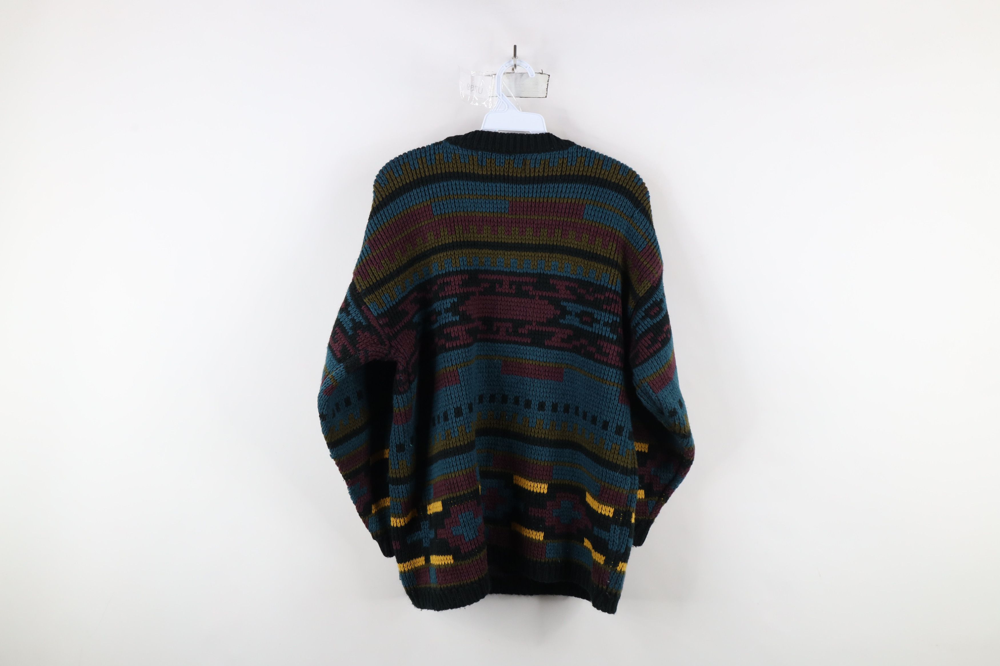 Vintage Vintage 90s Streetwear Rainbow Southwestern Knit Sweater Size L / US 10 / IT 46 - 8 Thumbnail