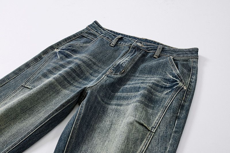 Japanese Brand American-Style Paneled Loose-Fit Straight-Leg Jeans Size US 32 / EU 48 - 3 Thumbnail