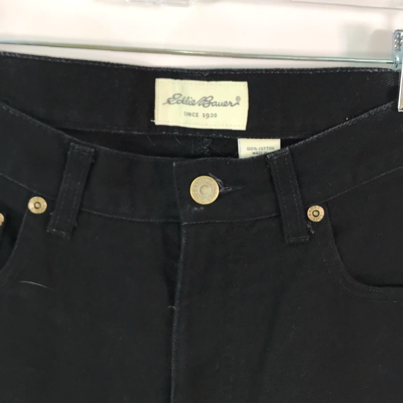 Eddie Bauer Eddie Bauer Womens Straight Mid Rise Stretch Black Denim Capri Jeans Size 10 Size 32" / US 10 / IT 46 - 4 Thumbnail