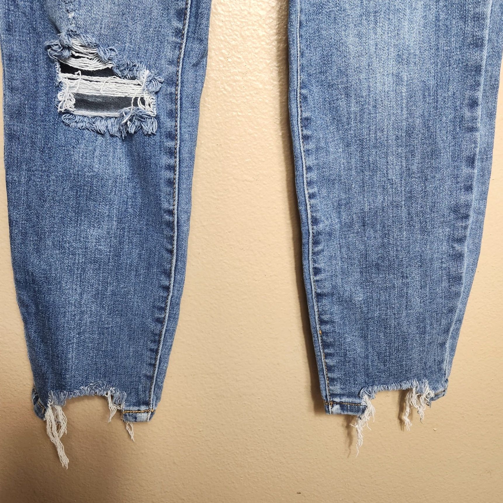 Vintage Judy Blue Womens Medium Wash Mid Rise Destructed Hem Slim Fit Jeans Jeans Size 26" / US 2 / IT 38 - 3 Thumbnail