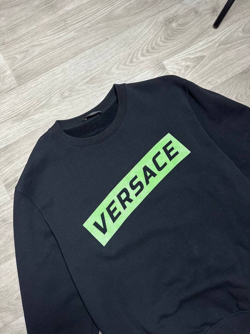 Versace Gianni Versace Black Sweatshirt Green Big Logo Size US L / EU 52-54 / 3 - 11 Thumbnail
