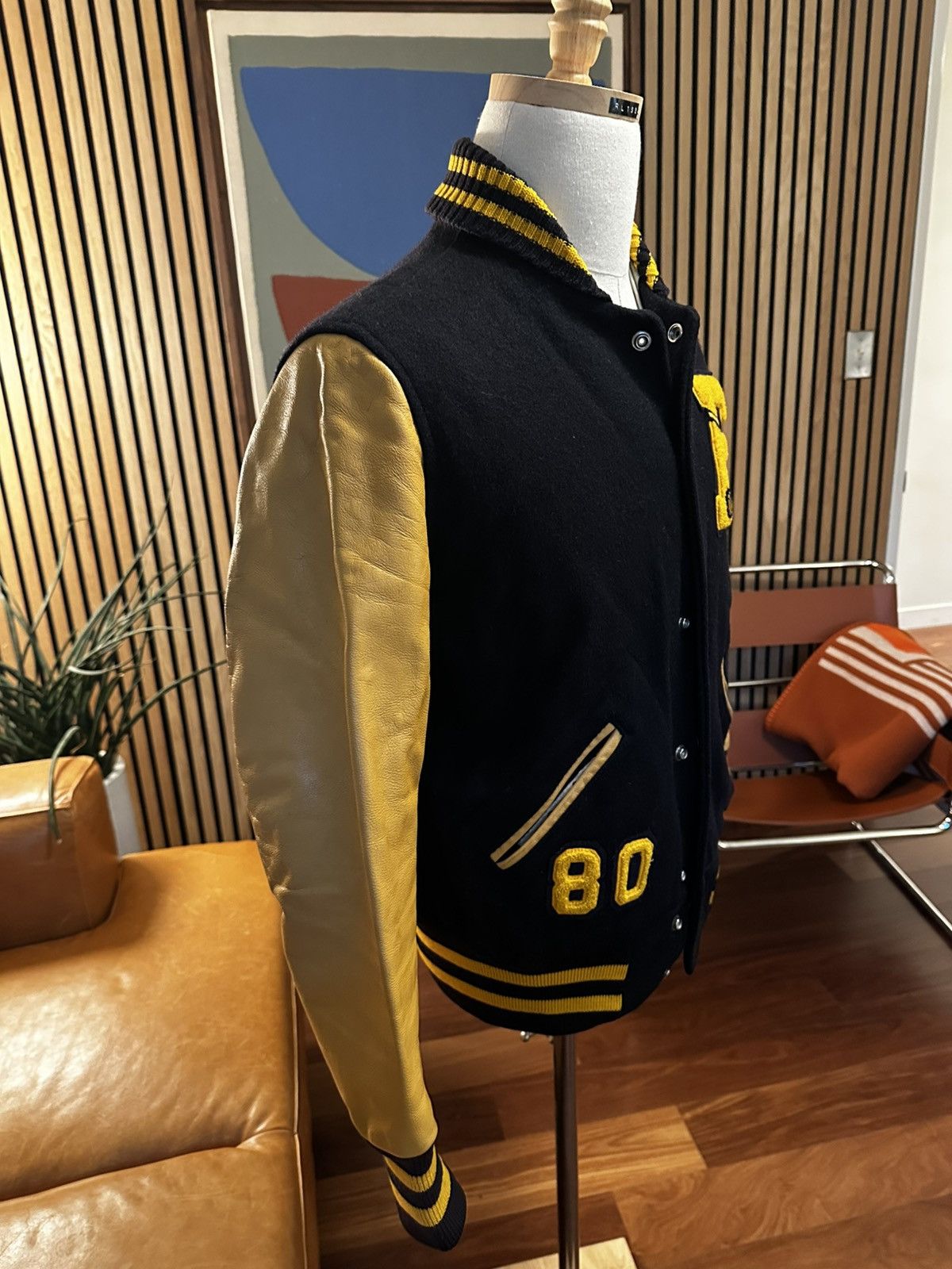 Other Vintage Leather Wool Shawl Varsity Jacket, USA made, sz.40 Size US M / EU 48-50 / 2 - 3 Thumbnail