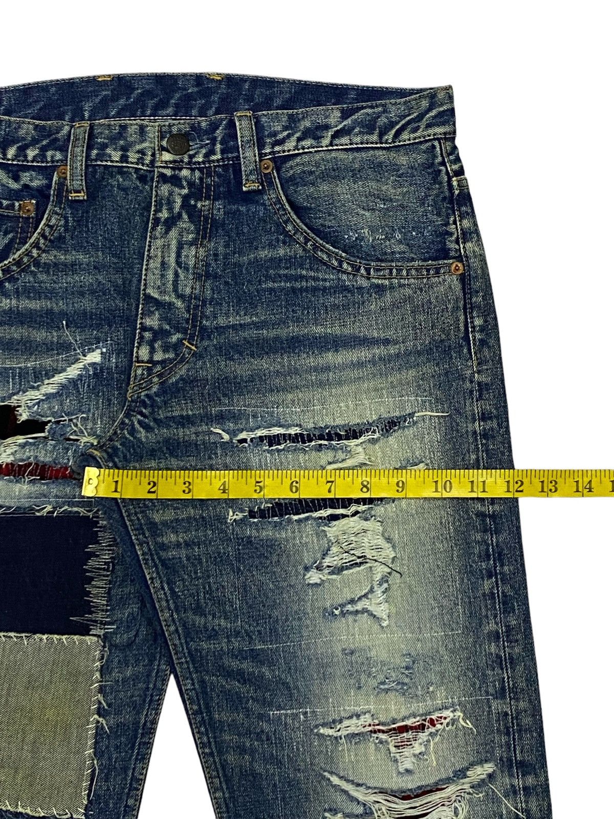 Hysteric Glamour × If Six Was Nine × Japanese Brand RNA Patchwork Distressed Denim Pants Size US 32 / EU 48 - 7 Thumbnail