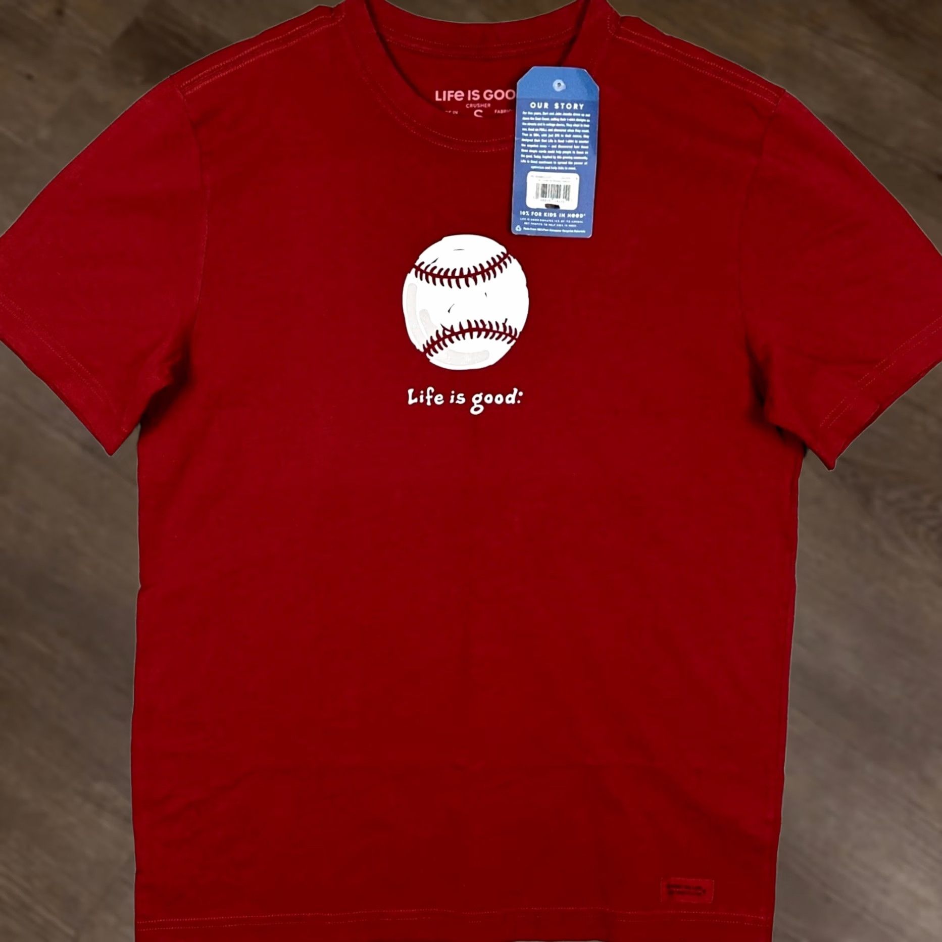Life is Good Life is Good Red Crusher Tee T-Shirt Baseball Graphic Crew Neck Mens Small Size US S / EU 44-46 / 1 - 1 Thumbnail