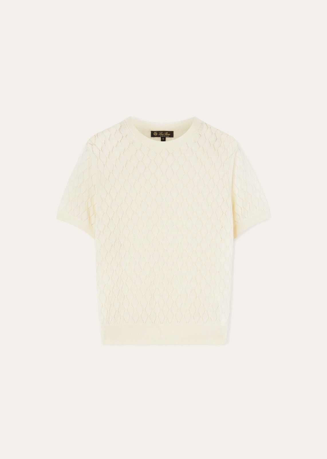 Loro Piana o1srvl11e0824 Piura Crewneck Cashmere Sweater in Off White Size L / US 10 / IT 46 - 1 Thumbnail