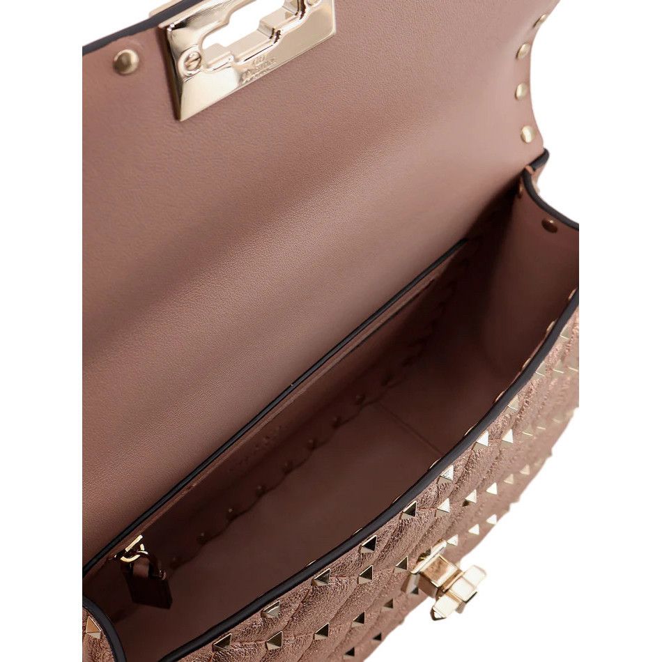AMI VALENTINO GARAVANI Rockstud Spike Medium Pink Laminated Leat Size ONE SIZE - 4 Thumbnail