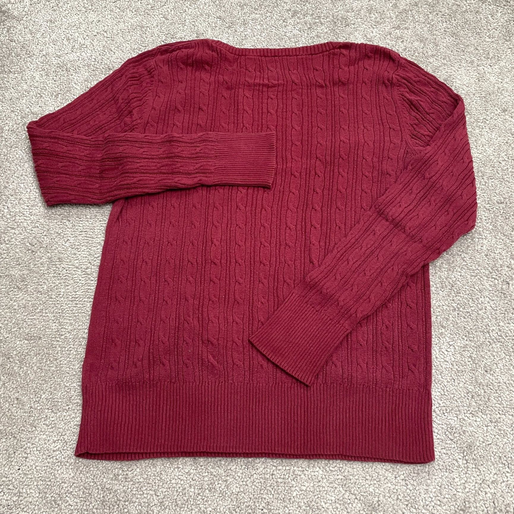 Vintage Sonoma Knit Pullover Sweater Womens M Red Crew Neck Cotton Casual Size M / US 6-8 / IT 42-44 - 2 Thumbnail