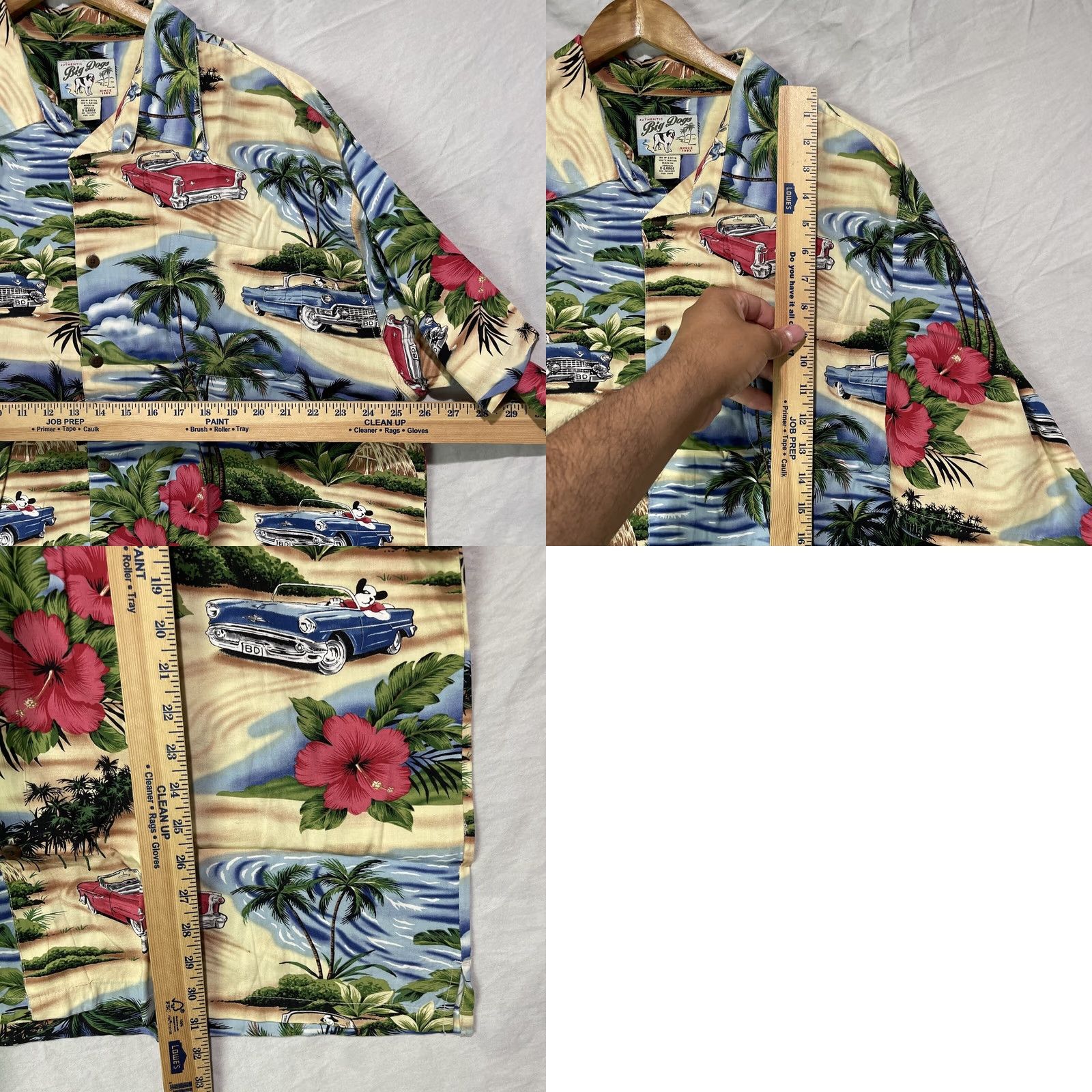 Big Dogs Big Dogs Shirt Mens XL Hawaiian Floral Tropical Cars Vintage Button Up Short Sleeve Collared Size US XL / EU 56 / 4 - 9 Thumbnail