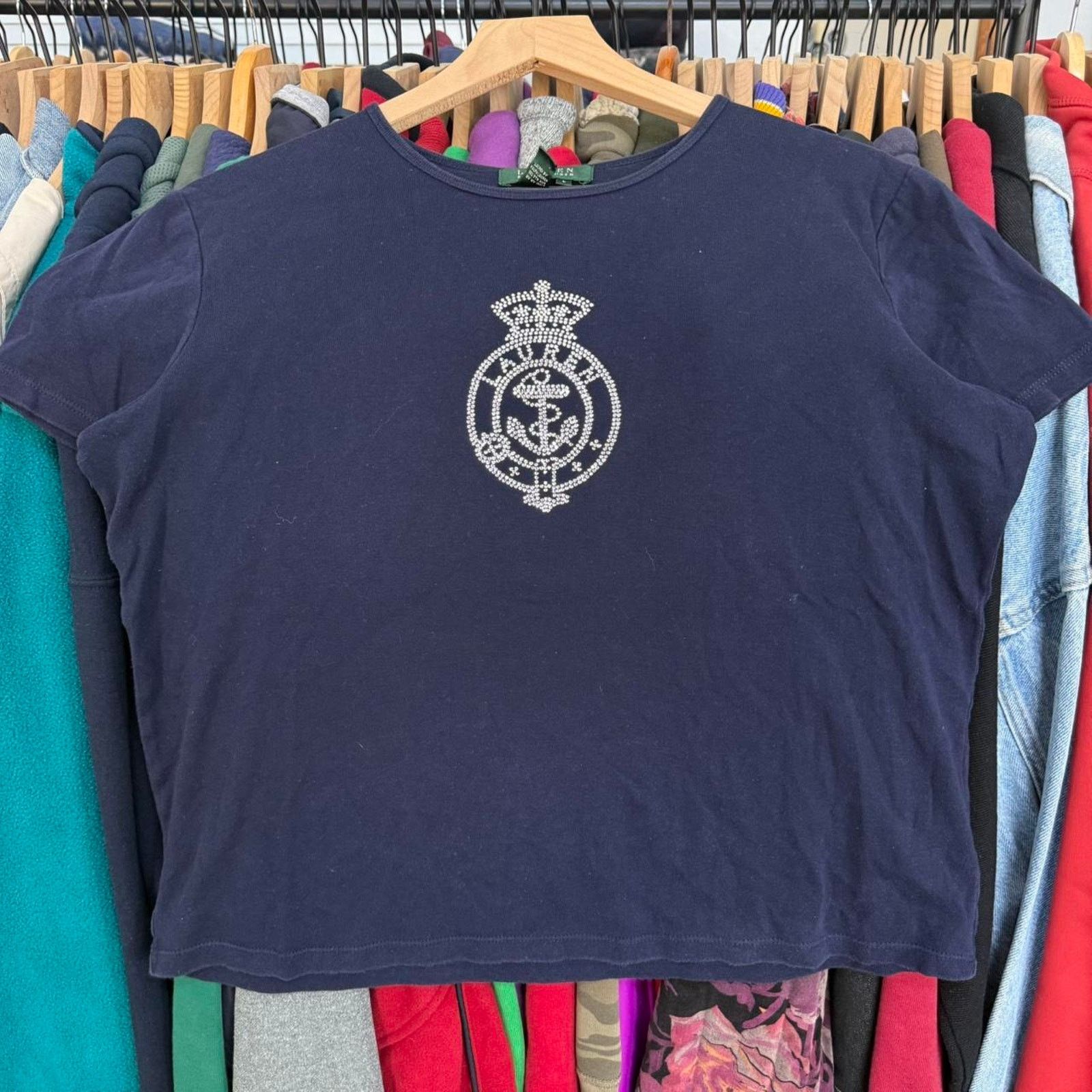 Polo Ralph Lauren Vintage Y2K Lauren By Polo Ralph Lauren Bedazzled Womens Top Size L / US 10 / IT 46 - 2 Thumbnail