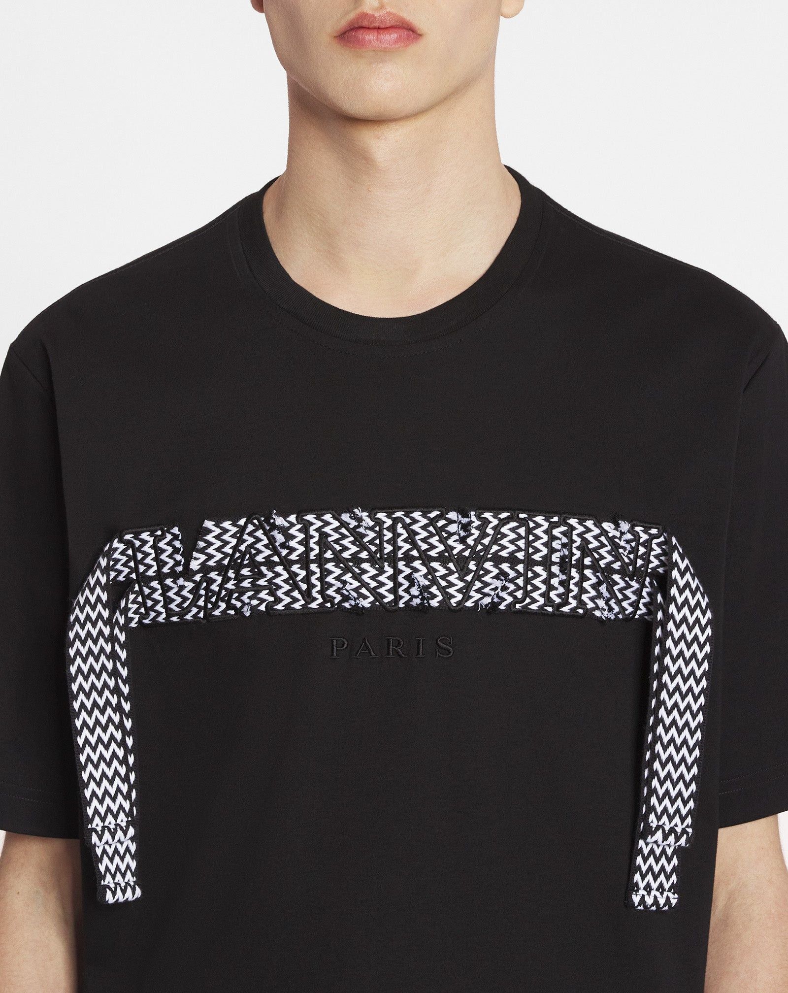 Lanvin oc11z0426 Curb Lace Classic T-Shirt in Black Size US L / EU 52-54 / 3 - 5 Thumbnail