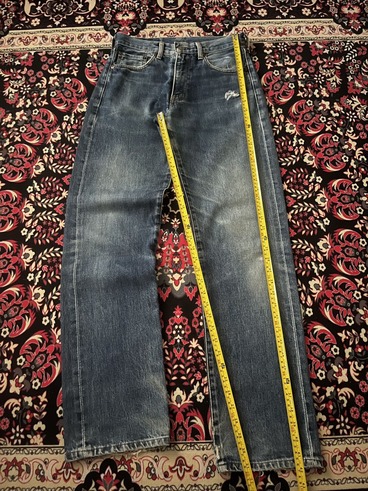 Levi's × Vintage ⚡️Vintage⚡️Levi’s 502XX Big E Talon Zip Redline Selvedge Jeans Size US 29 - 17 Thumbnail