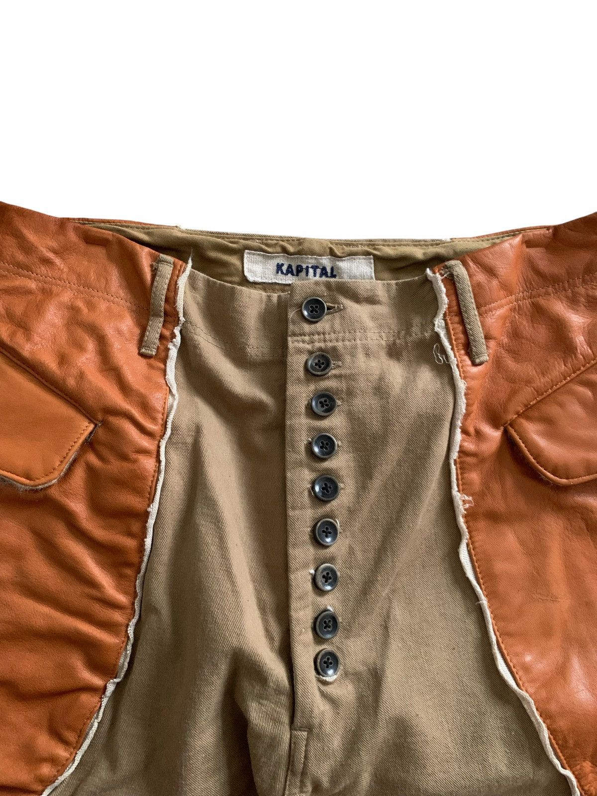 Kapital Rare Kapital Hiro Hirata Mixed Leather Pocket Pants Size US 32 / EU 48 - 4 Thumbnail