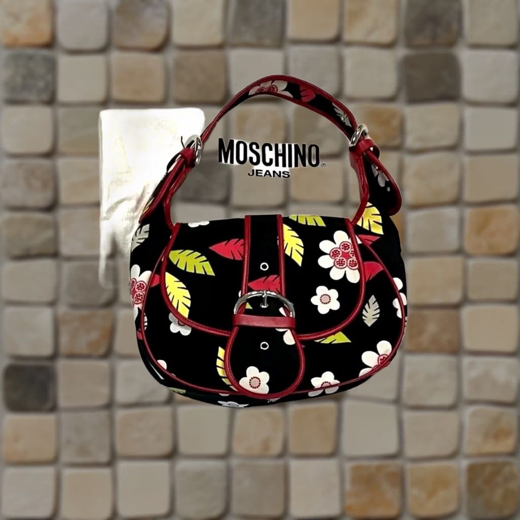 Moschino VINTAGE Moschino Shoulder bag Women's Black Floral pattern From Japan Handbag Flower motif 60 cm strap 23 x 27 x 7 cm Size ONE SIZE - 1 Thumbnail