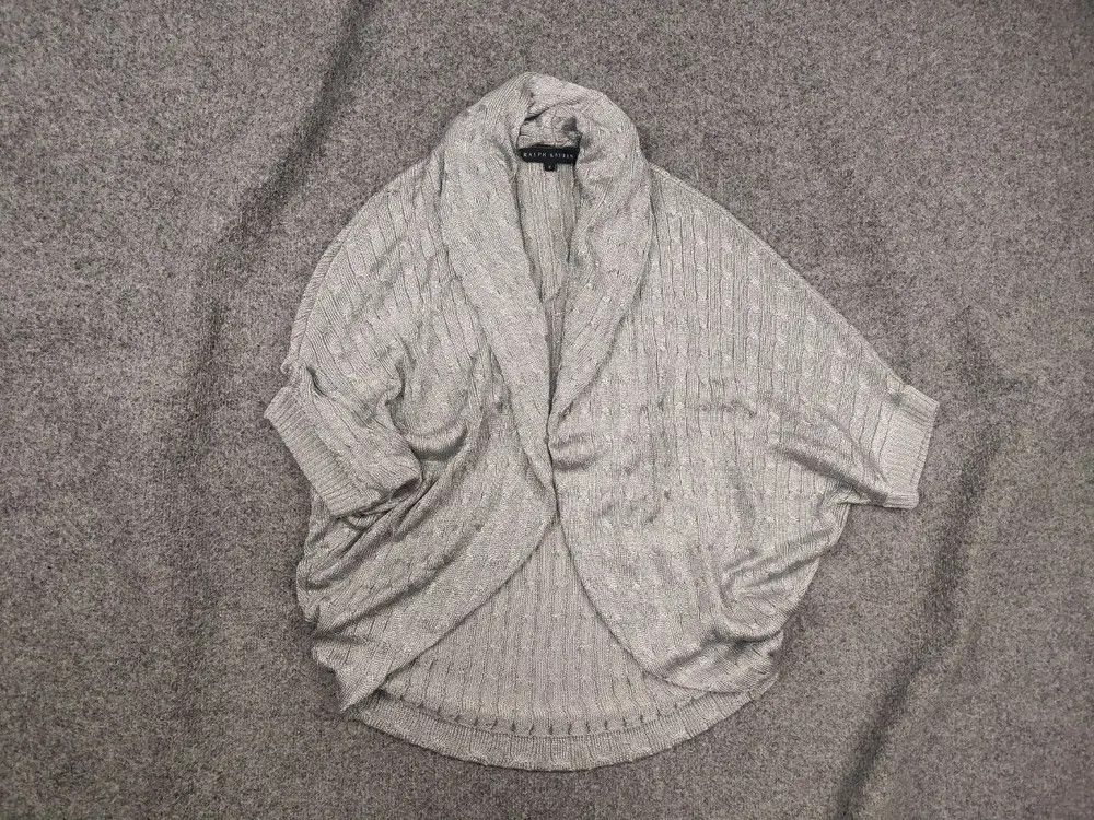Ralph Lauren Ralph Lauren Black Label Cable Knit Poncho Cardigan Mettalic Size M / US 6-8 / IT 42-44 - 1 Thumbnail