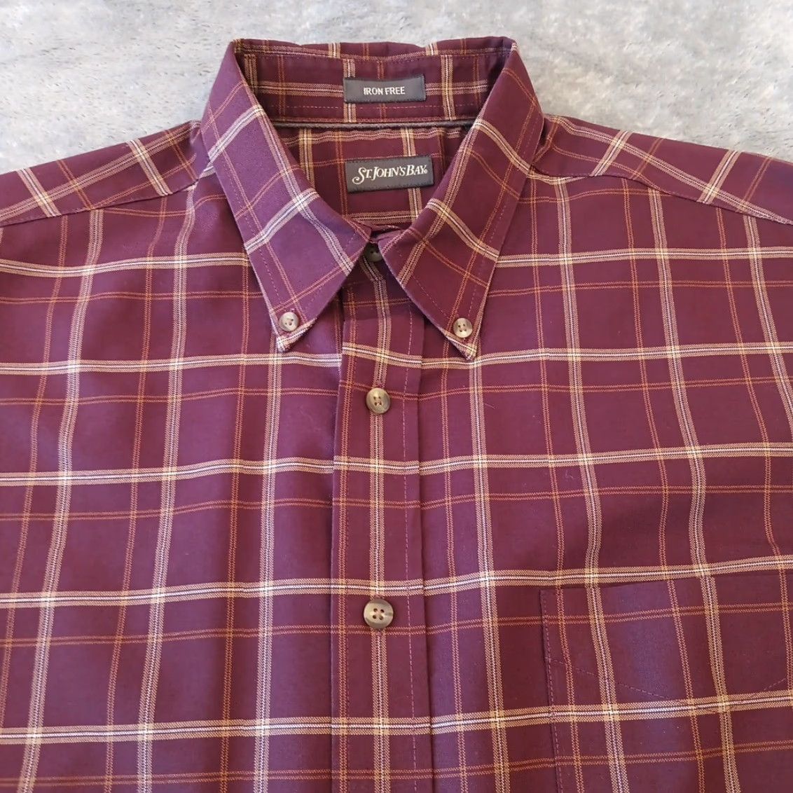 Vintage St. John's Bay Shirt Mens Large Purple Plaid Long Sleeve Button-Down Shirt Size US L / EU 52-54 / 3 - 3 Thumbnail