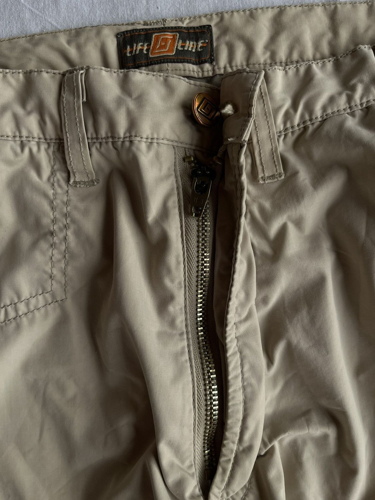 Japanese Brand Vintage Y2K Tech Cargo Pants – Khaki Nylon Utility Size US 32 / EU 48 - 3 Thumbnail