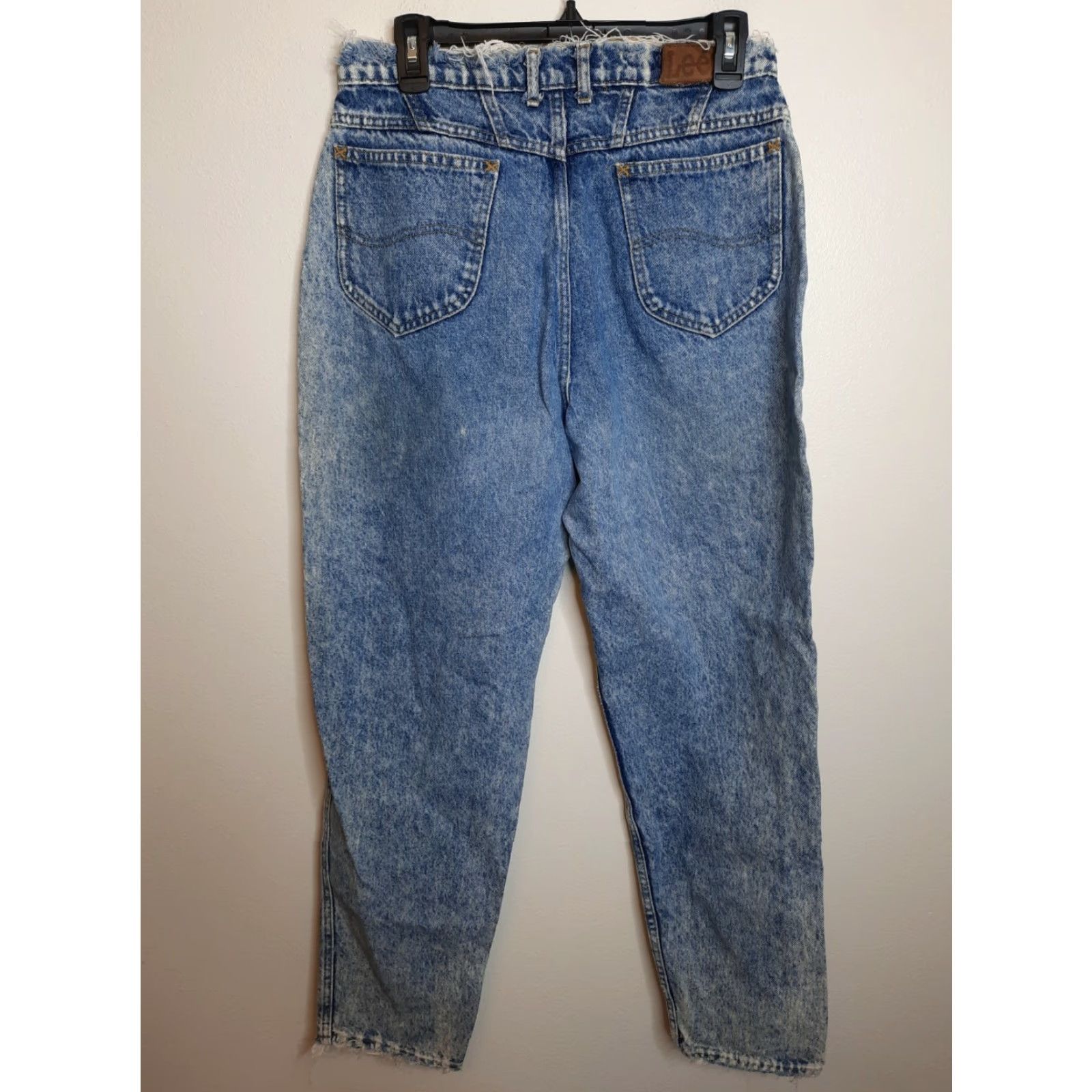 Lee VINTAGE Lee Mom Jeans Women's Size 6 28 L29 28x29 High Rise Acid Wash Distressed Blue 90s Womens Jeans Size 28" / US 6 / IT 42 - 3 Thumbnail