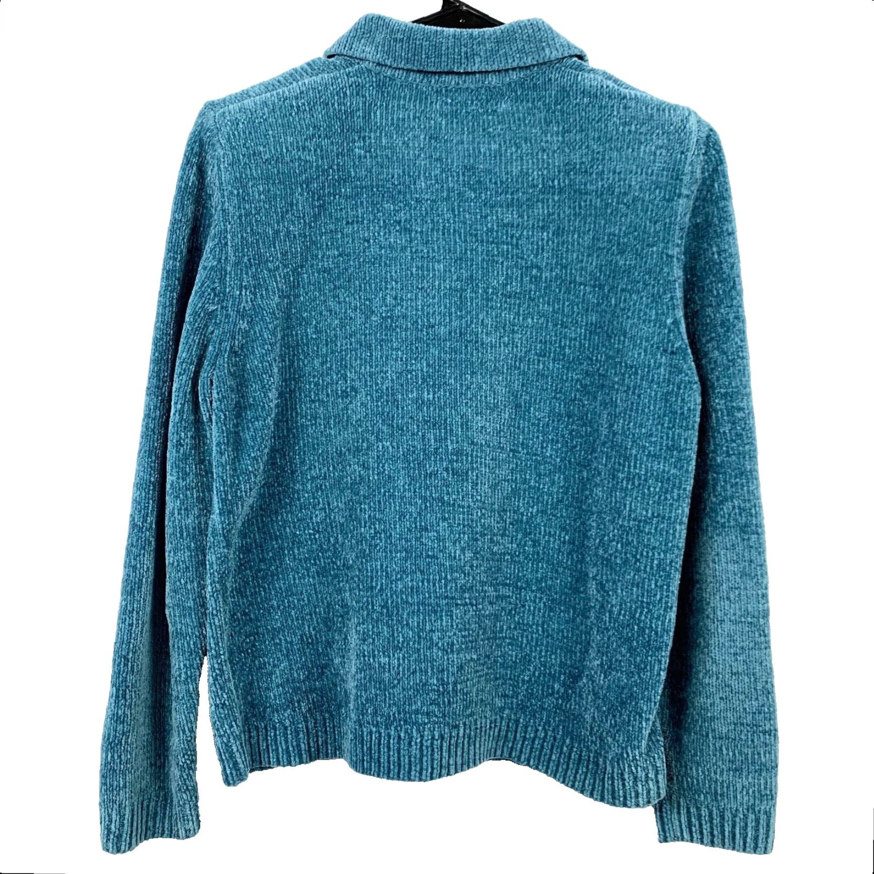 Vintage VINTAGE 90s Cabin Creek Blue Chenille Quarter 1/4 Zip Sweater PM Petite Women’s Size M / US 6-8 / IT 42-44 - 4 Thumbnail