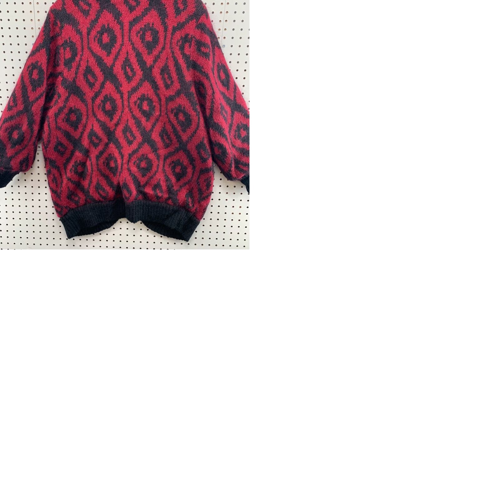 Vintage VINTAGE Cardigan Sweater Womens Large Mohair Blend Argyle One Button Red Long Sleeve Size L / US 10 / IT 46 - 11 Thumbnail