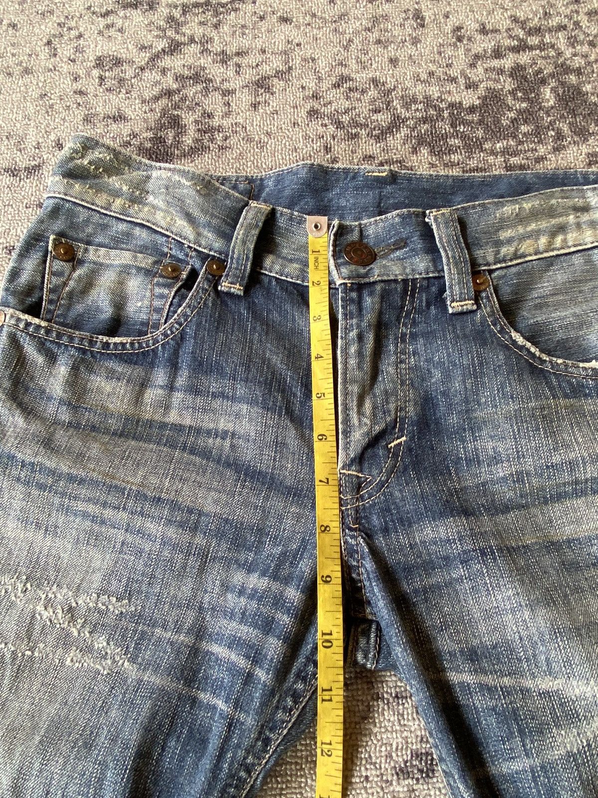 Edwin Y2k Edwin 503 blue trip distressed bootcut jeans Size US 32 / EU 48 - 10 Thumbnail