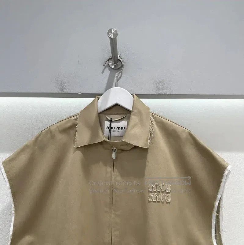Miu Miu Miu Miu Summer Beige Logo Women's Jacket . Size XXS / US 00 / IT 34 - 3 Thumbnail