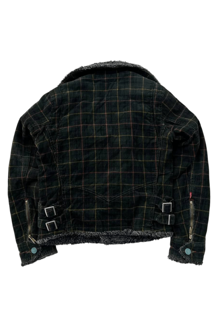 Japanese Brand vintage levis plaid sherpa work jacket asymetric zip Size US S / EU 44-46 / 1 - 3 Thumbnail