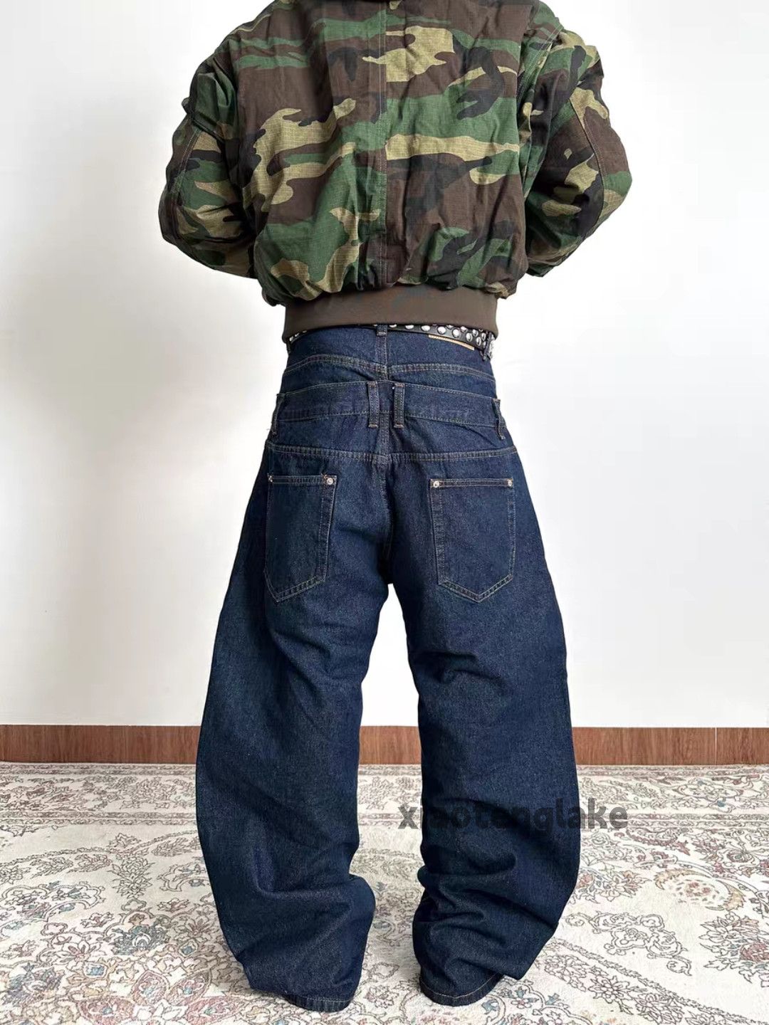 Jean xtl vintage double waist loose baggy hiphop work jeans Size US 30 / EU 46 - 2 Thumbnail