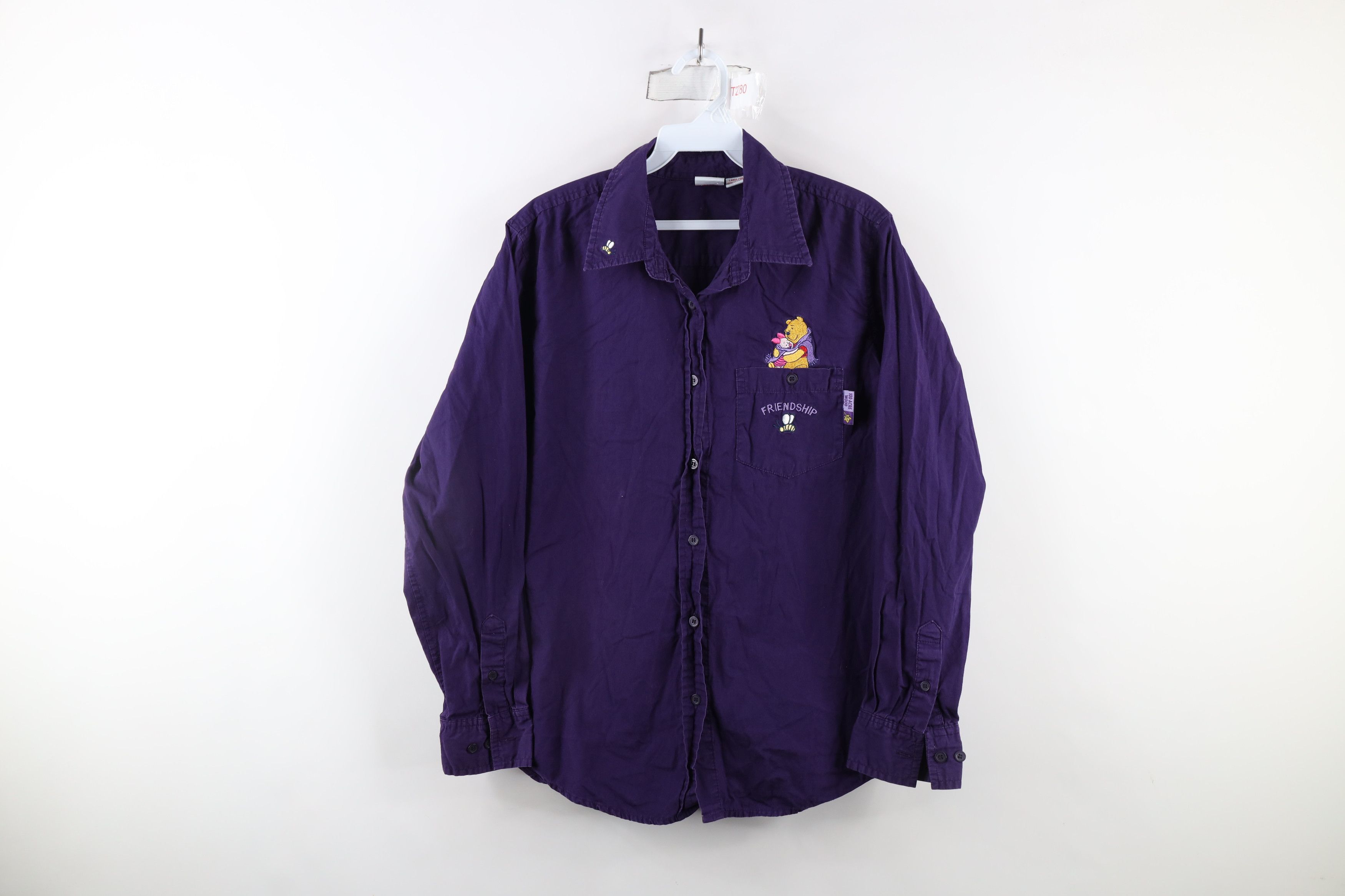 Disney × Vintage Vintage 90s Disney Winnie the Pooh Friendship Button Shirt Size L / US 10 / IT 46 - 1 Thumbnail