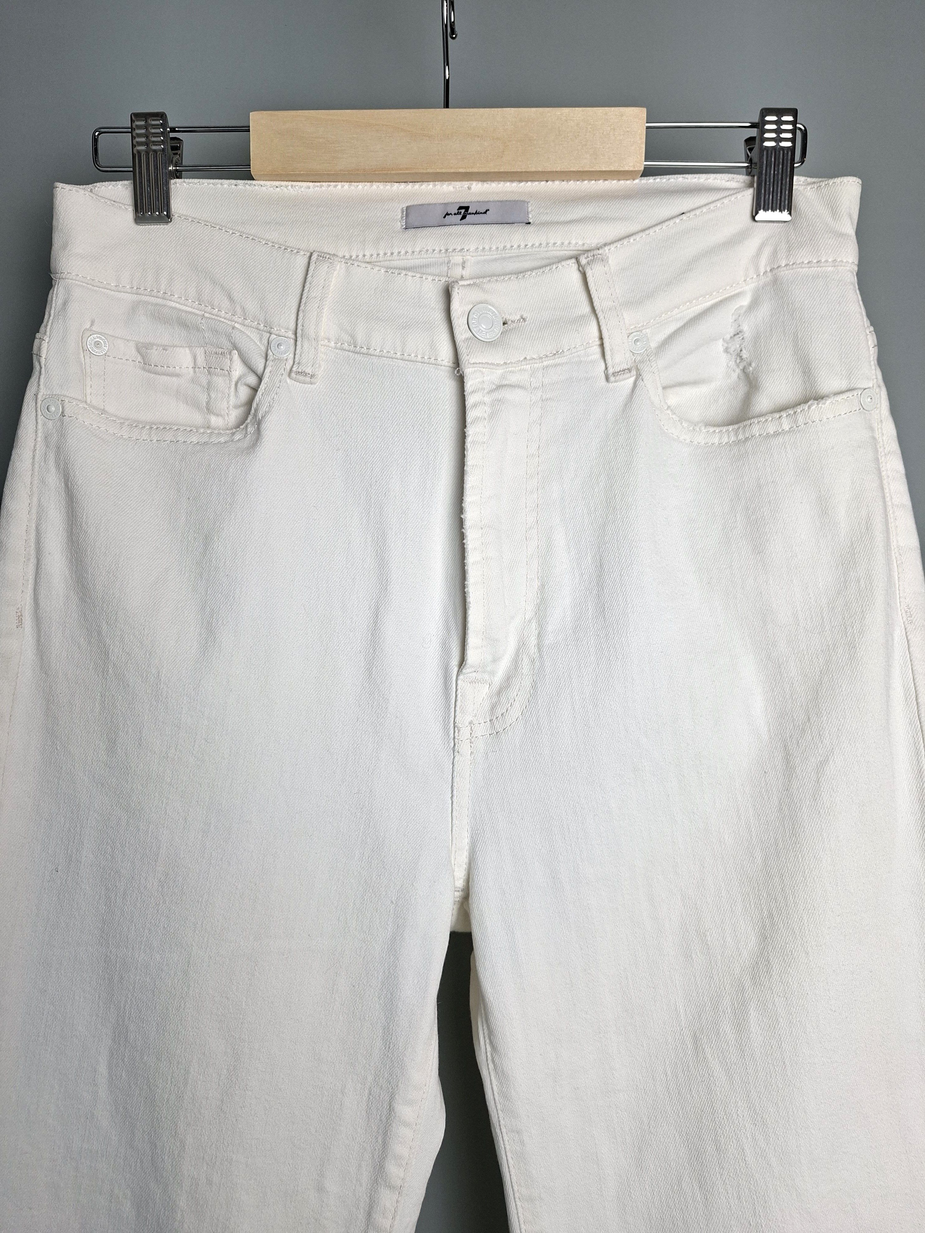 7 For All Mankind 7 For All Mankind Logan Stovepipe Canvas White Jeans Size 29" - 2 Thumbnail