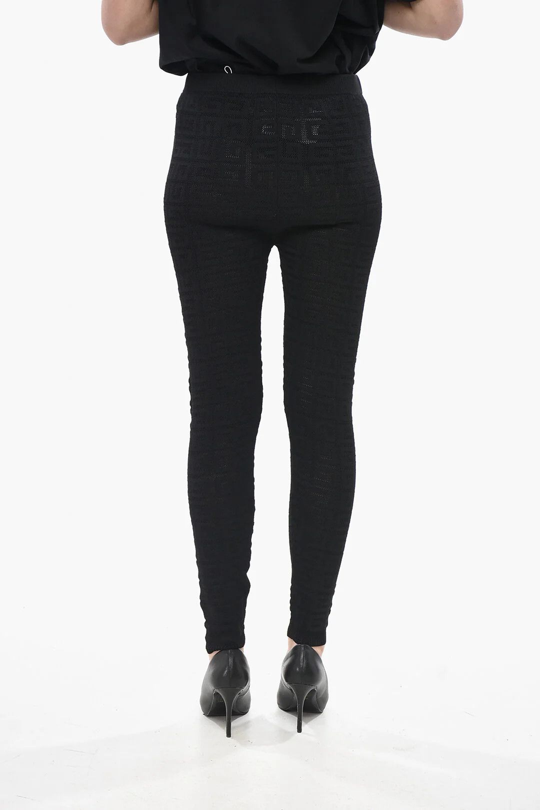 Givenchy og1mm0326 Crochet Fabric Leggings in Black Size 32" / US 10 / IT 46 - 2 Thumbnail