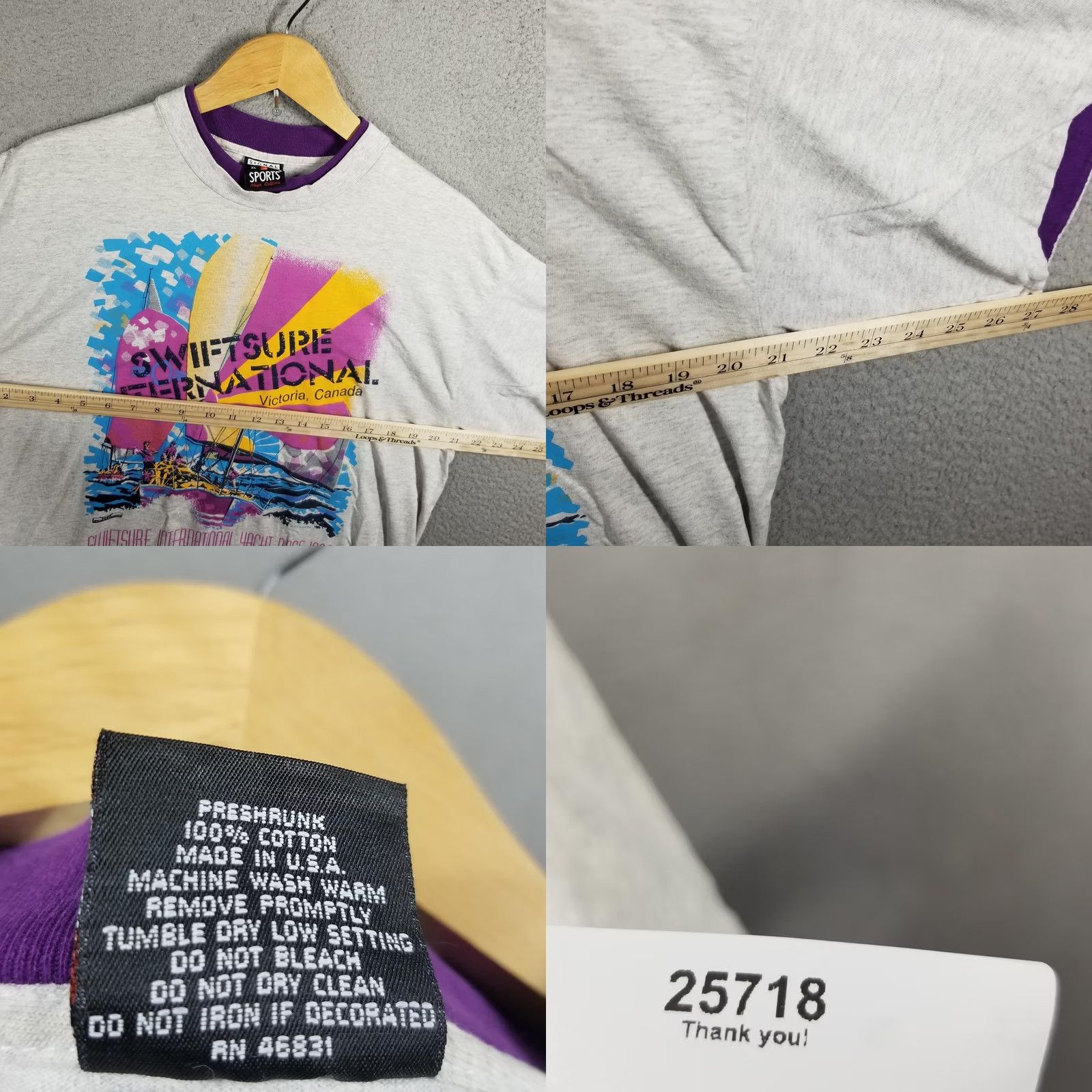 Vintage VINTAGE Signal Sports Shirt Men XL Gray 1994 Swiftsure Yacht Race Sailing Regatta Graphic Print Size US XL / EU 56 / 4 - 8 Thumbnail