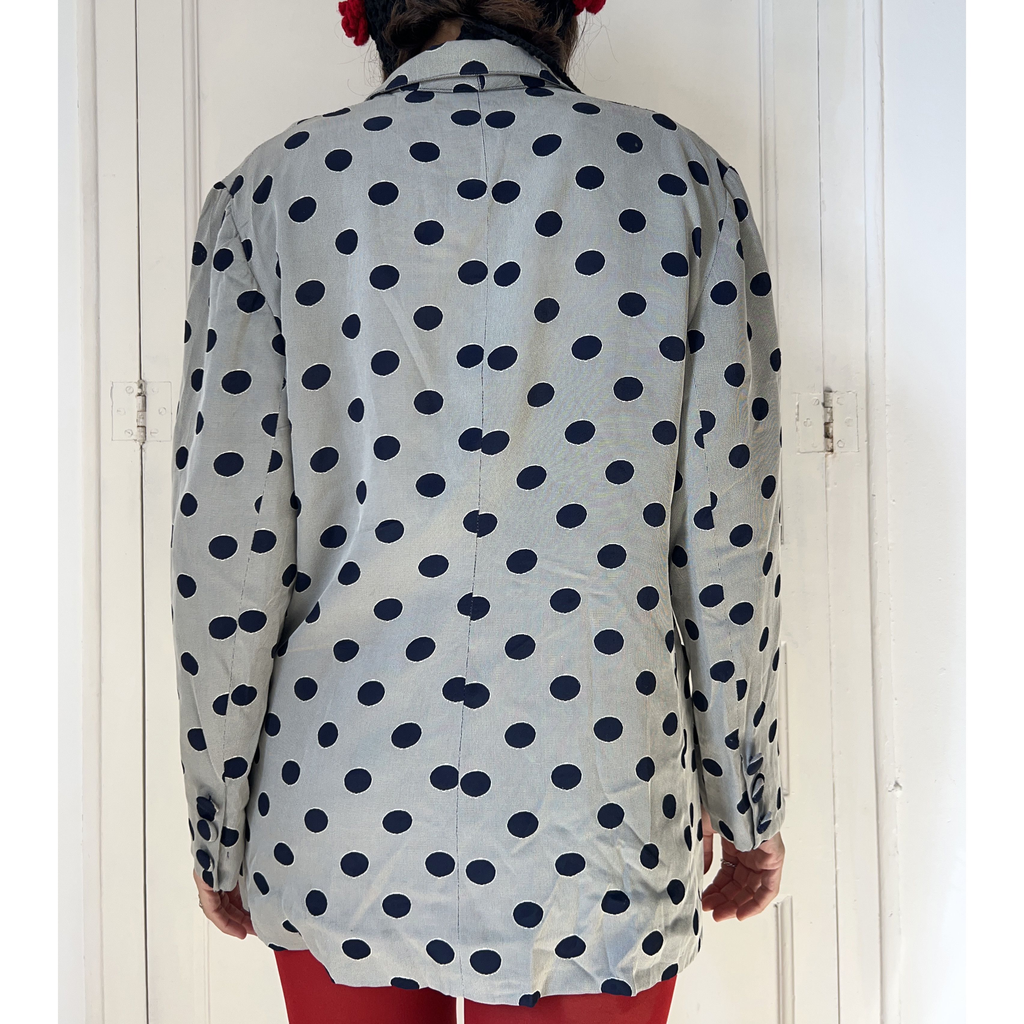 Vintage Vintage 90s Polka Dot Blazer Size XL / US 12-14 / IT 48-50 - 2 Thumbnail