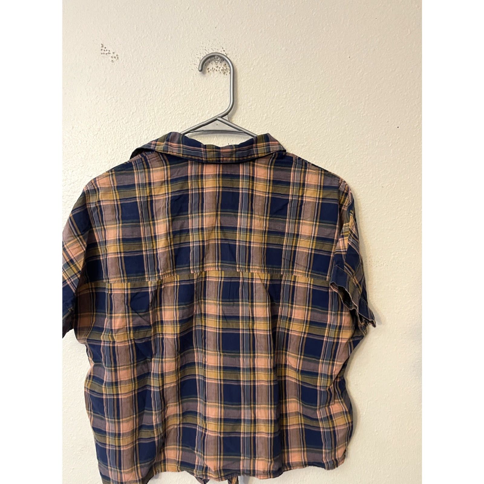 Madewell VINTAGE Madewell Plaid Short Sleeve Shirt with Front Tie | Size XS | Blue | Womens Size XS / US 0-2 / IT 36-38 - 2 Thumbnail