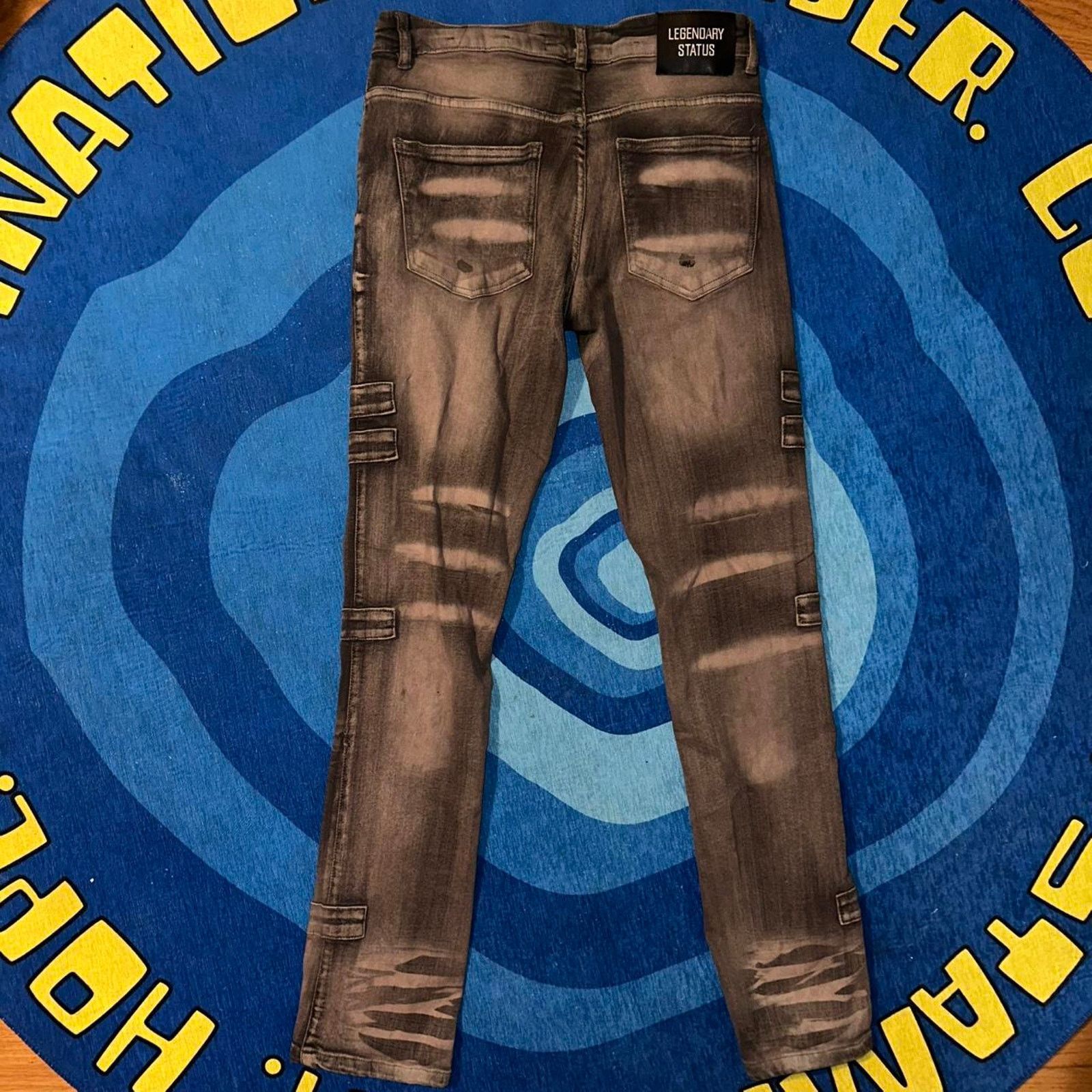 Other Legendary Status Distressed Bleach Wash Cargo Jeans Size US 30 / EU 46 - 5 Thumbnail