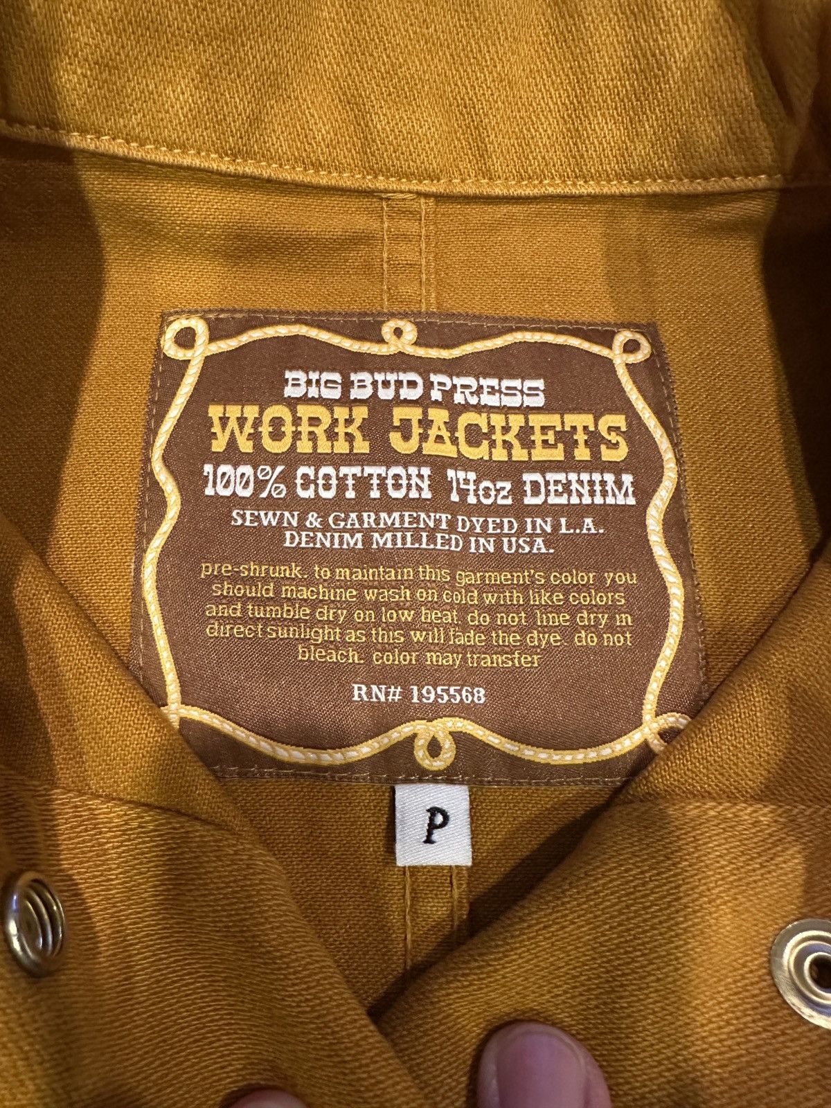 Big Bud Press Big Bud Press Spicy Mustard 14 Oz Denim Work Jacket Size P Size M / US 6-8 / IT 42-44 - 5 Thumbnail