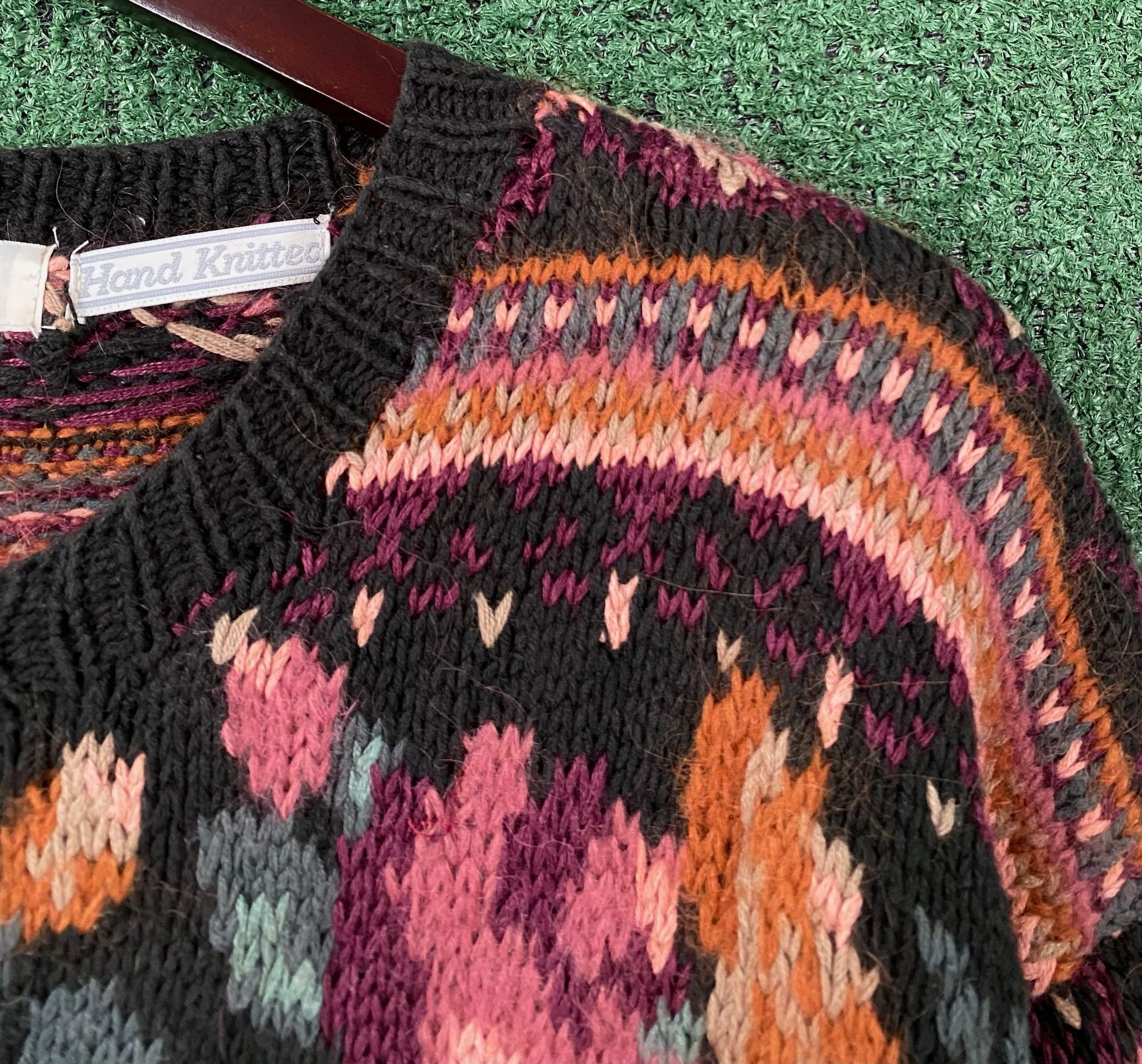 Vintage Y2K Floral Fair Isle Patterned Cardigan Sweater Medium Size M / US 6-8 / IT 42-44 - 2 Thumbnail