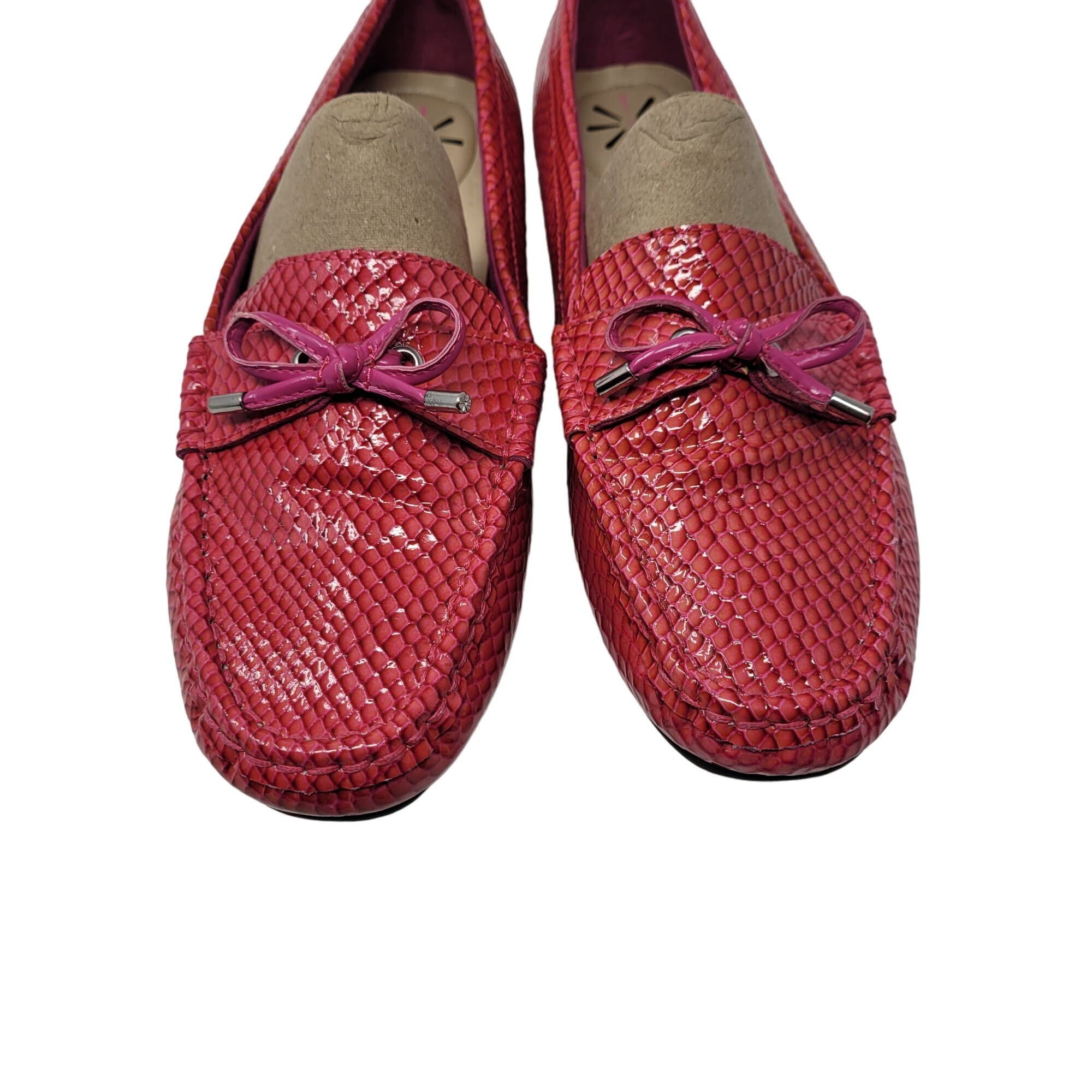 Isaac Mizrahi Isaac Mizrahi Leather Boat Shoes Loafers 9.5W Pink Snake Bow Grailed