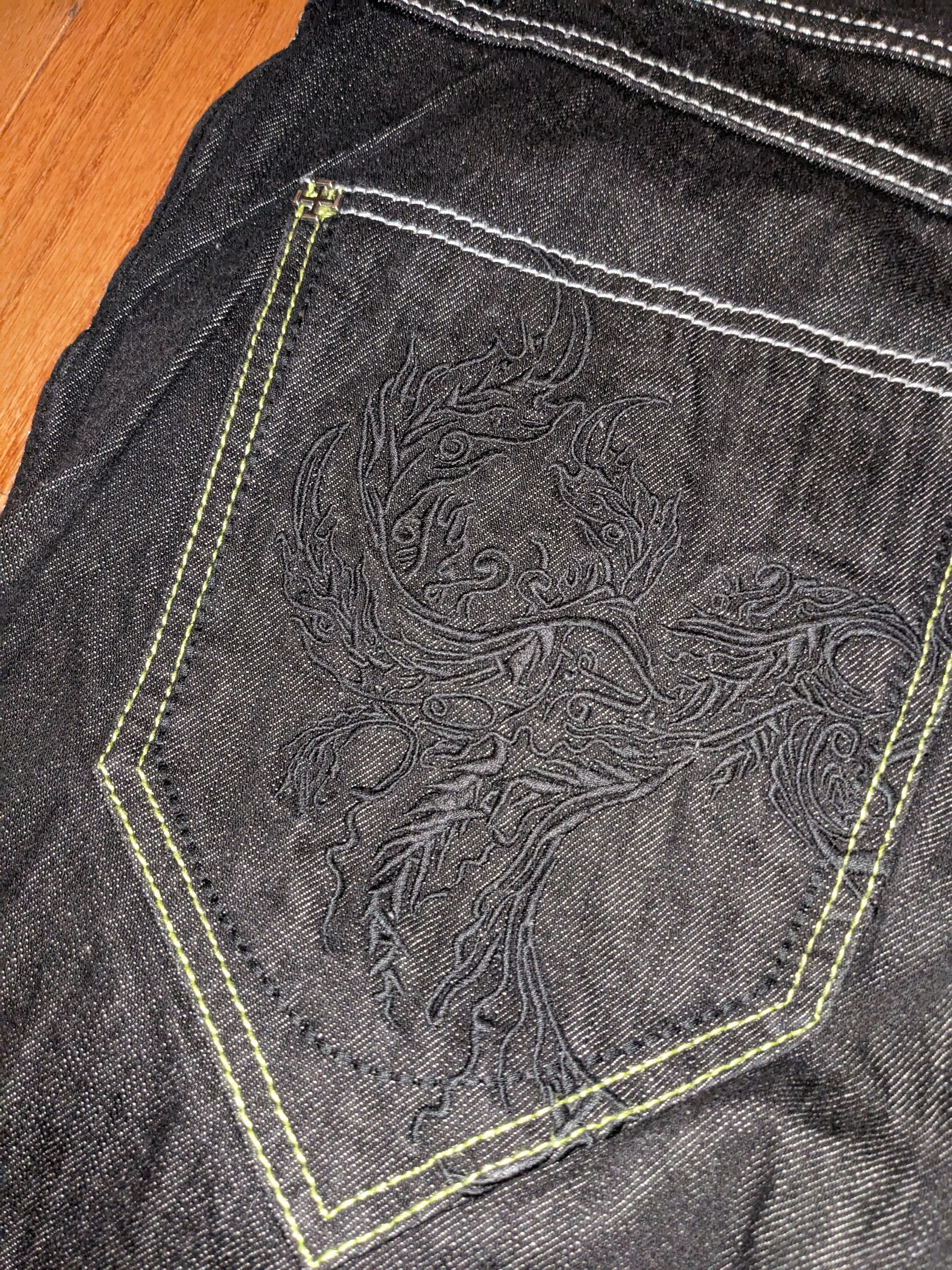 Pelle Pelle × Vintage Vintage Y2K Pelle Pelle 38 x 34 Black Jeans Size US 38 / EU 54 - 2 Thumbnail