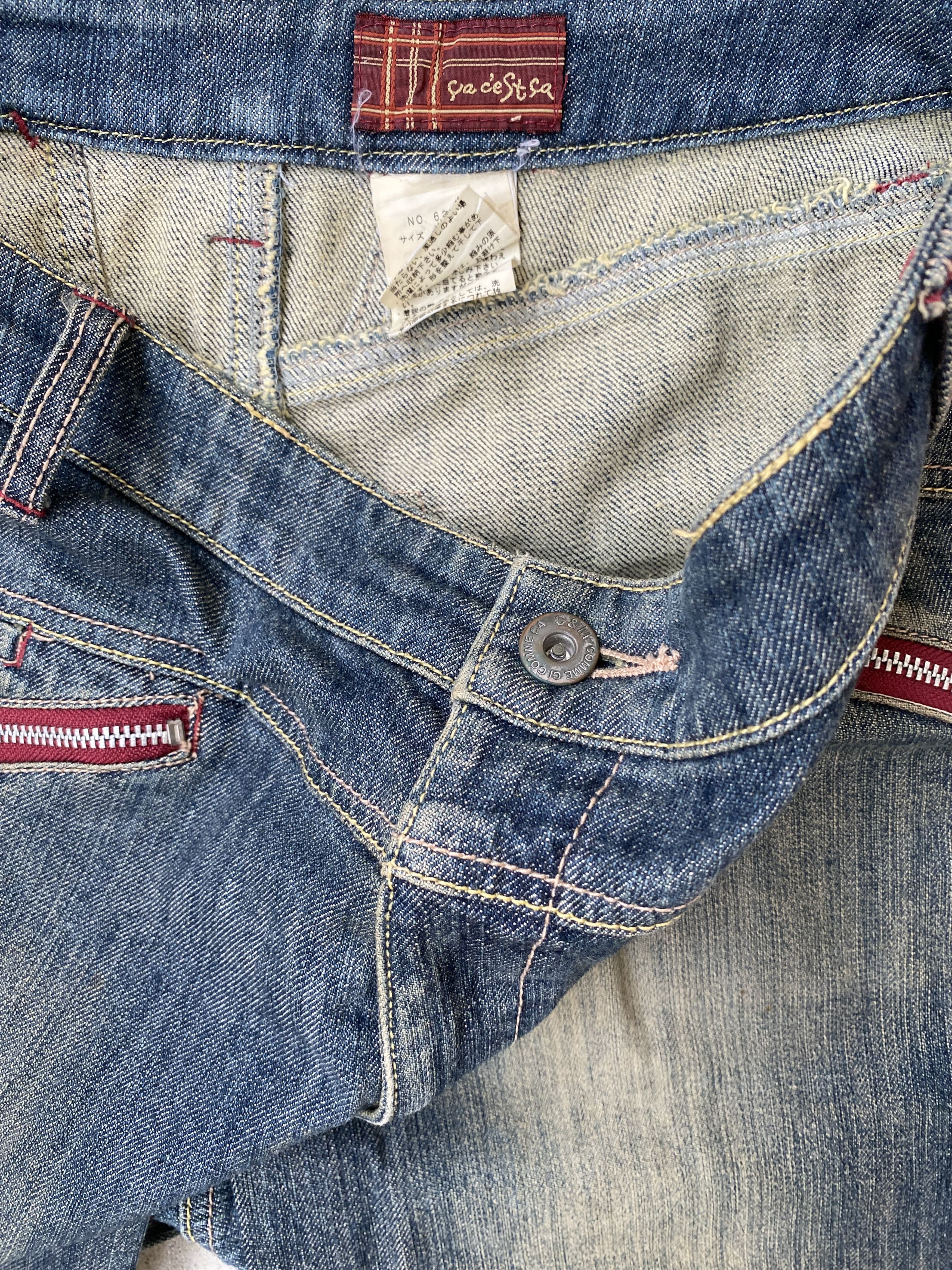 If Six Was Nine × Japanese Brand Distressed Ca Cest Ca Loose Denim Jeans Size US 33 - 4 Thumbnail