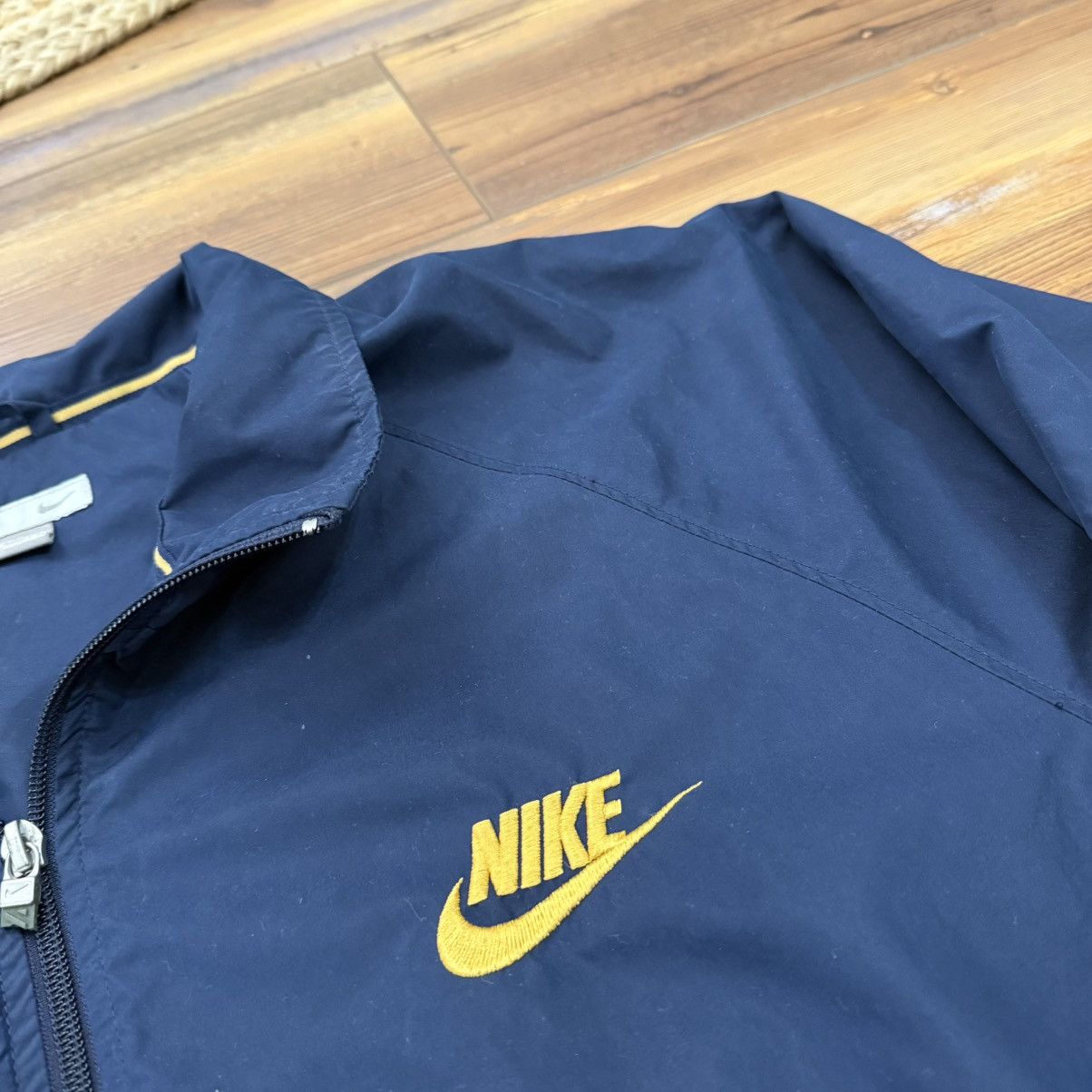 Nike Vintage Blue Gold Nike Zip Up Windbreaker Jacket Size US XL / EU 56 / 4 - 2 Thumbnail
