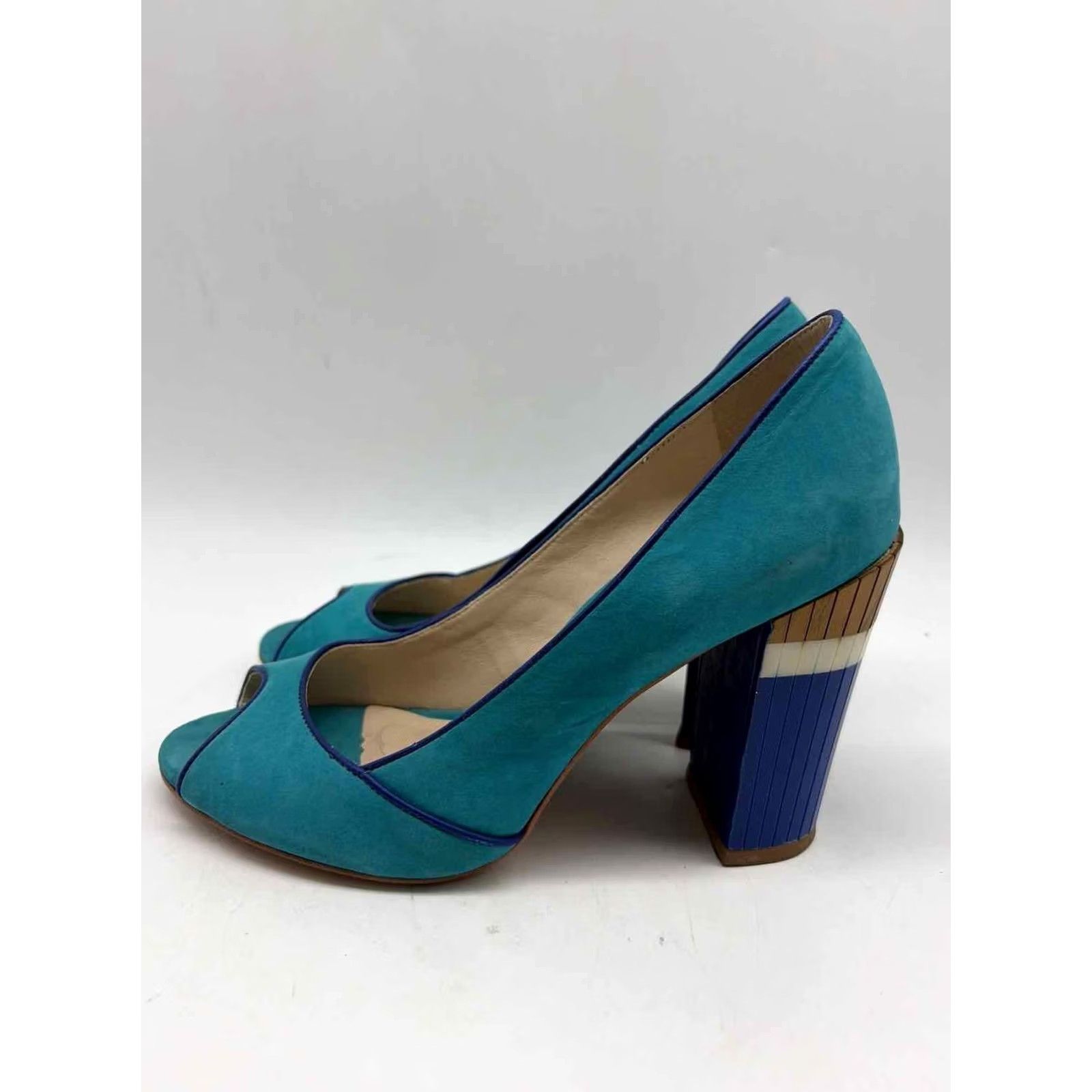 Vintage guilhermina Block Blue Pre Owned Size Heels Size US 6 / IT 36 - 5 Thumbnail