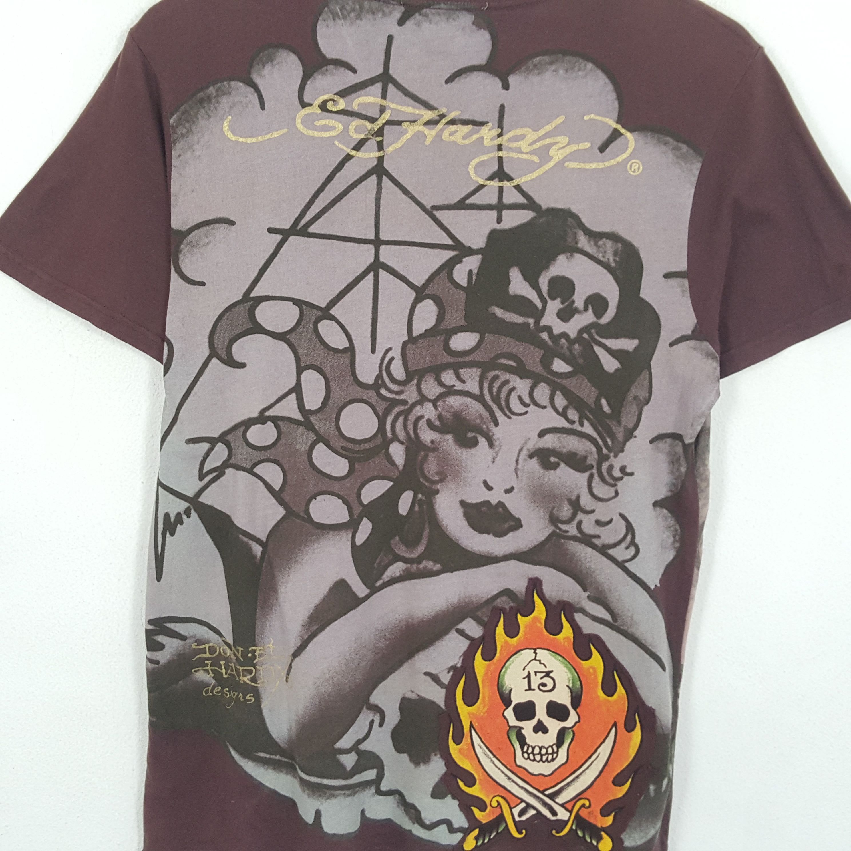 Christian Audigier × Ed Hardy × Vintage ED HARDY Skulls Design Streetwear Skater Tshirt Size US L / EU 52-54 / 3 - 4 Thumbnail