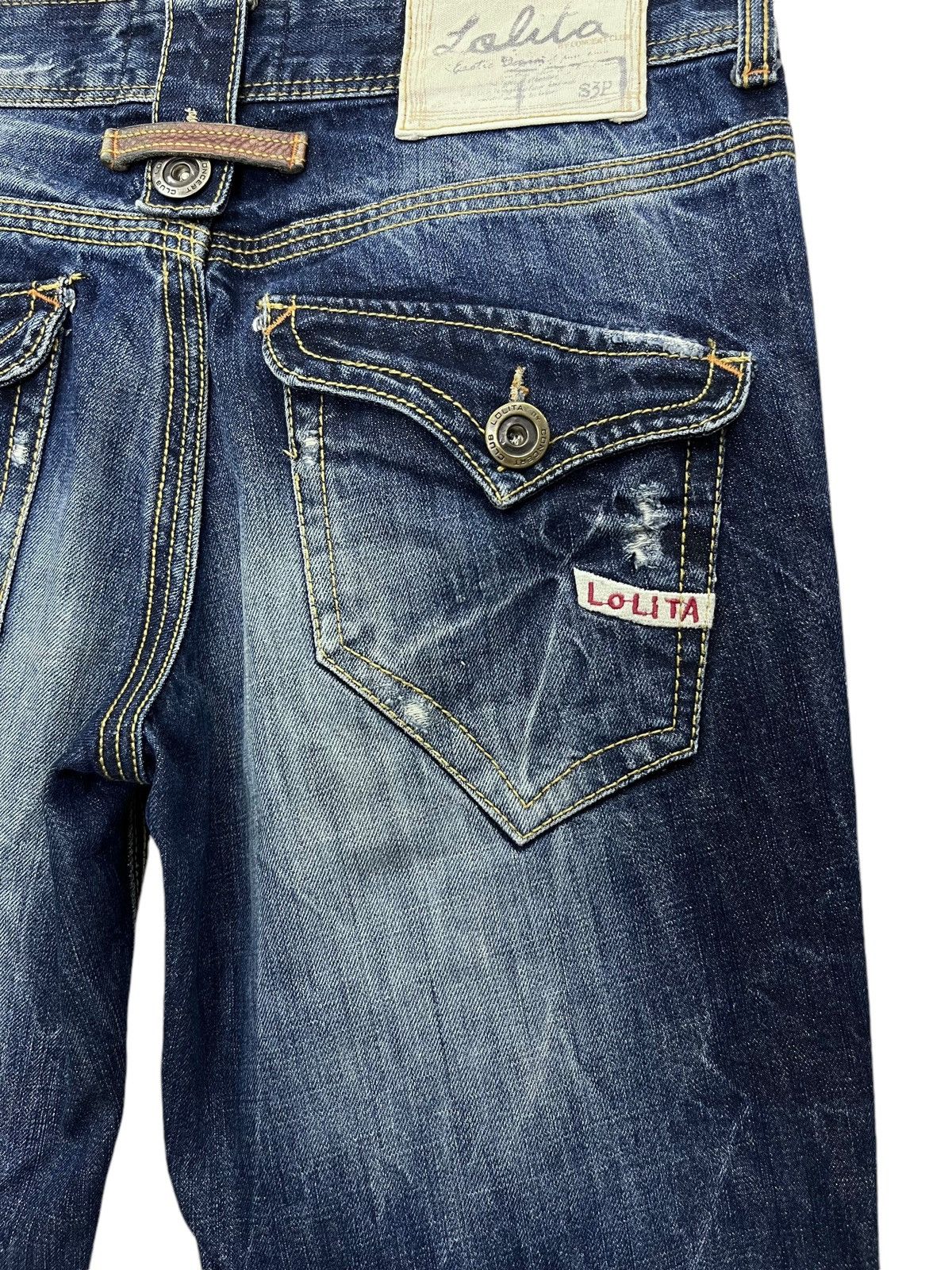 Beauty Beast 🔥LOLITA Vintage Exotic Washed Denim Sick Flare Jeans Size US 30 / EU 46 - 9 Thumbnail