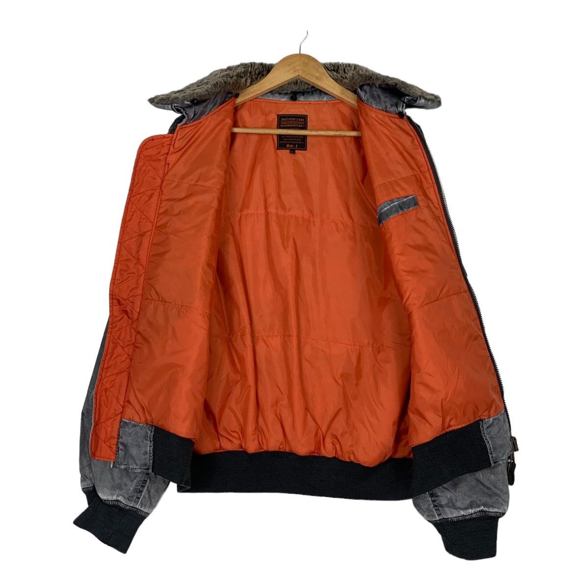 Vintage Be-J Snow Washed Fur Neck MA1 Flight Jacket #1057-C48 Size US L / EU 52-54 / 3 - 11 Thumbnail