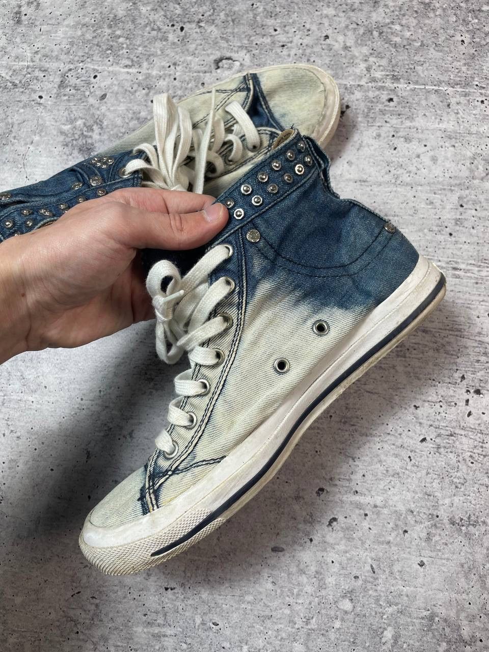 Diesel Vintage 00s Diesel Studded Denim Lace Up Shoes Y2K Size US 7 / EU 40 - 5 Thumbnail