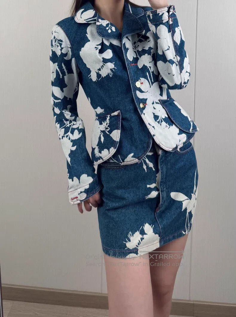 Vivienne Westwood Vivienne Westwood Denim floral jacket and skirt set Size M / US 6-8 / IT 42-44 - 2 Thumbnail