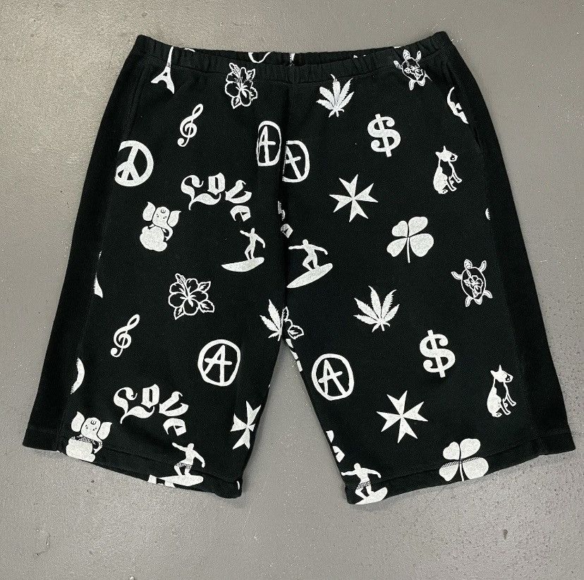 image of Lucien Pellat Finet Emotions Sweat Shorts Size Medium in Black, Men's
