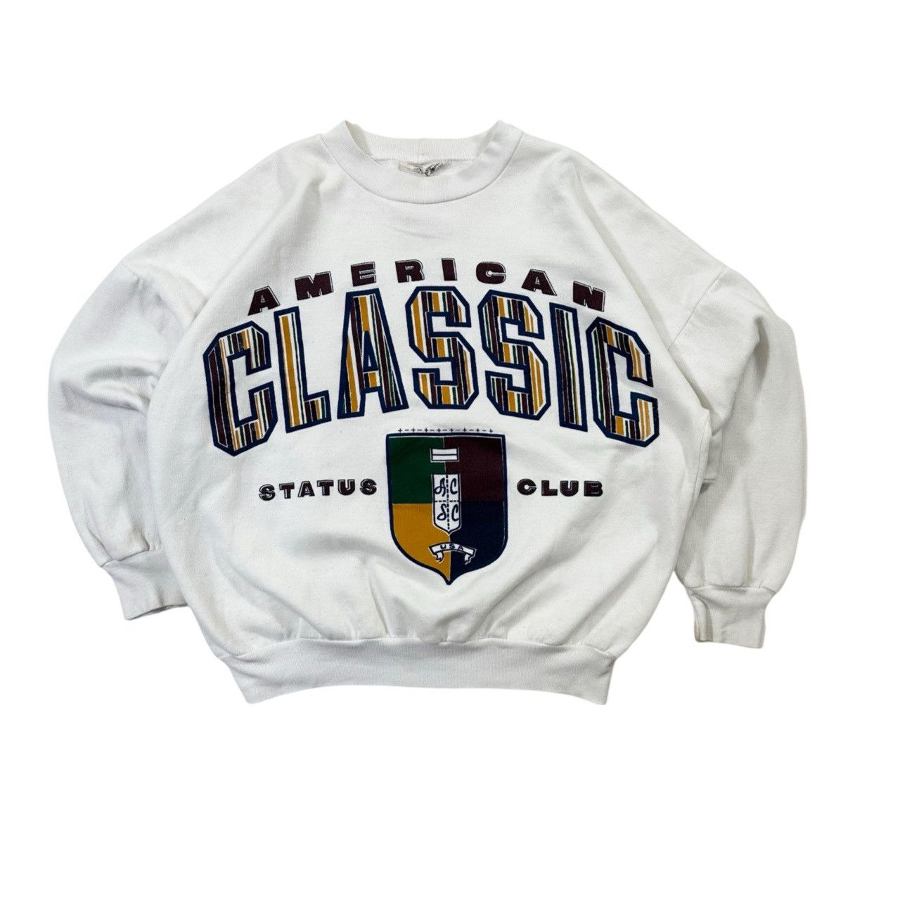 Vintage Vintage 90s American Classic Status Club Graphic Sweater Size US M / EU 48-50 / 2 - 1 Thumbnail
